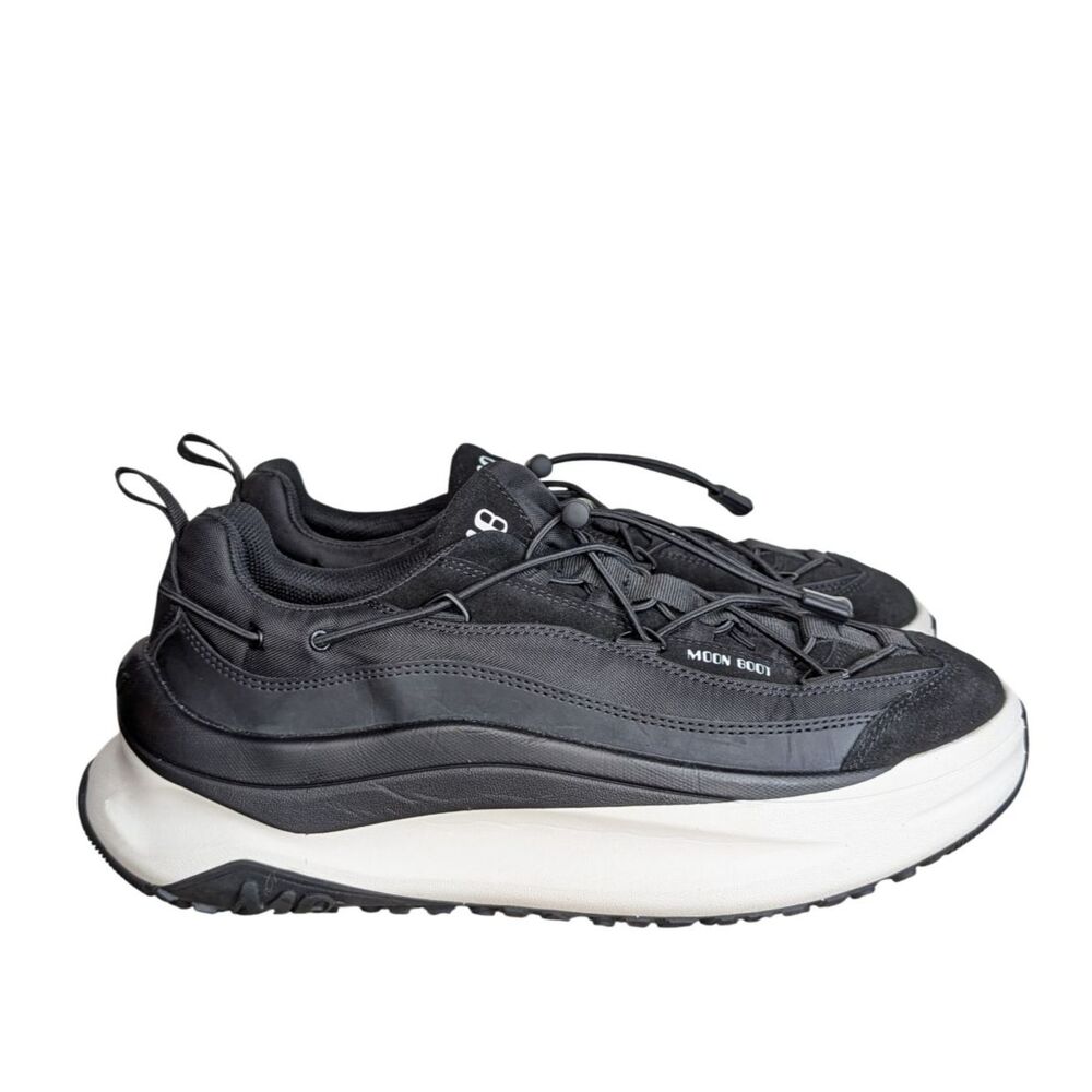 Moon Boot Moon247 Xlace Sneaker Shoes Mens Sz 9 Black White Drawstring Unisex